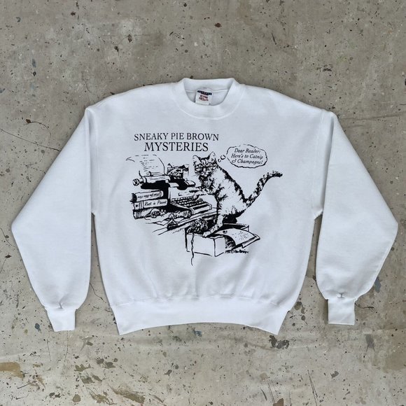Jerzees Super Sweats Other - 1995 Vintage Sneaky Pie Brown Mysteries Literary Sweatshirt Large